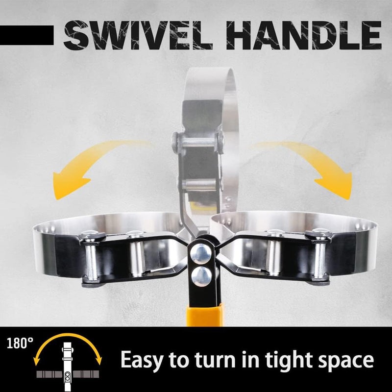 ELEAD 9-Piece Oil Filter Wrench Set, Wrenches Cover 2-3/4" to 5-1/4", 9" & 12" Adjustable Oil Filter Pliers, Valve Lapper Set, Universal 3-Jaw Removal Tool with 1/2" to 3/8" Adapter - Image 3